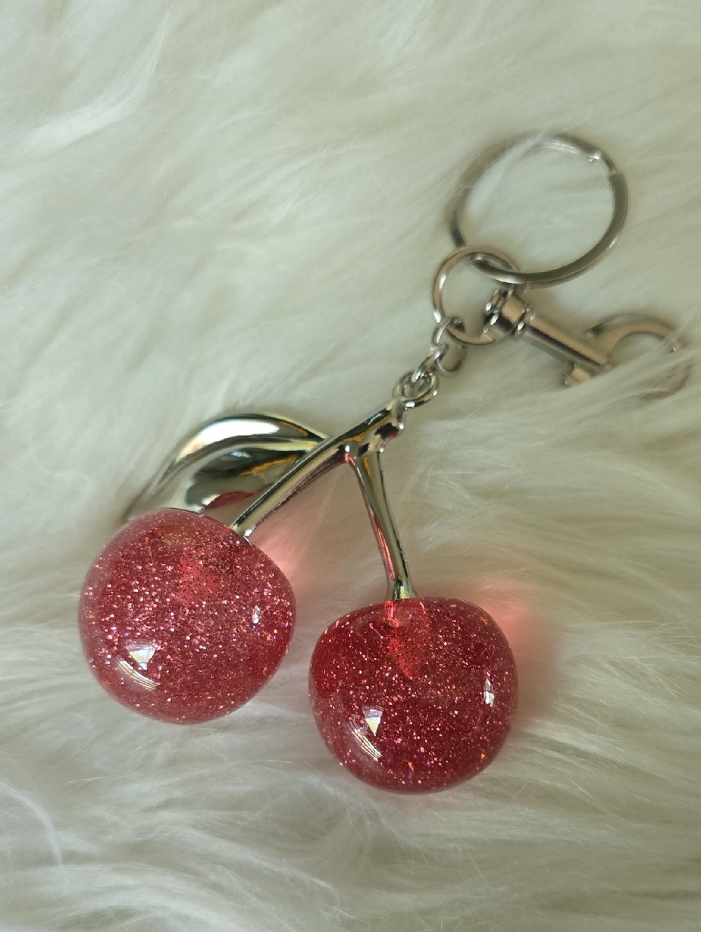 NWOT cherry Keychain Purse Charm - Picture 3 of 4